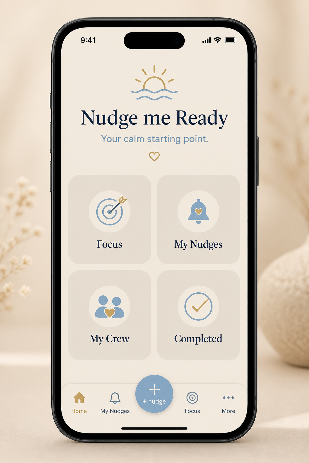 Nudge me Ready home screen