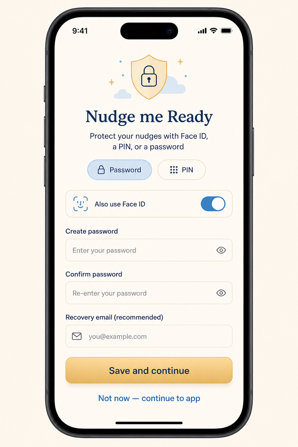 App lock and security screen